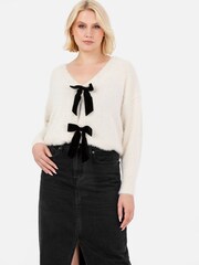Lovedrobe Pearl Trim Cardigan With Velvet Bows - Image 6 of 7