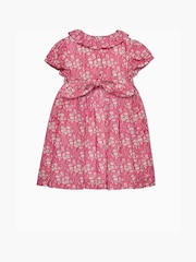 Trotters London Pink Little Liberty Print Capel Floral Smocked Party Dress - Image 3 of 4