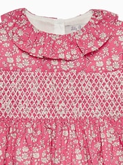 Trotters London Pink Little Liberty Print Capel Floral Smocked Party Dress - Image 4 of 4
