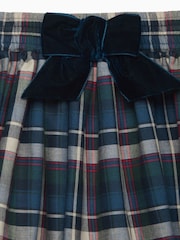 Trotters London Blue Tartan Bow 100% Cotton Skirt - Image 3 of 3