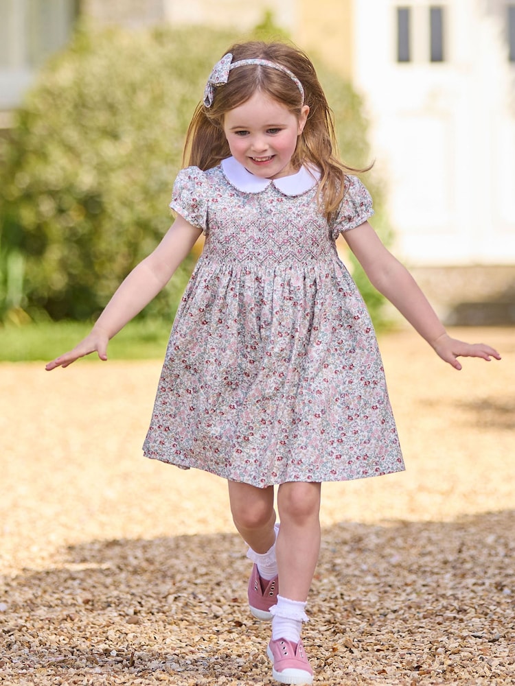 Trotters London Arabella Floral Smocked Cotton Dress - Image 1 of 7