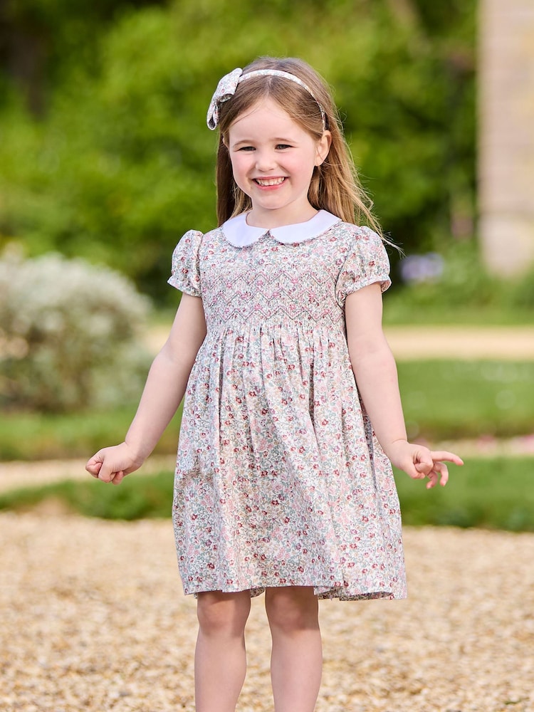 Trotters London Arabella Floral Smocked Cotton Dress - Image 2 of 7