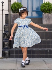 Trotters London Blue Liberty Print Floret Willow 100% Cotton Dress - Image 1 of 4