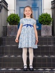 Trotters London Blue Liberty Print Floret Willow 100% Cotton Dress - Image 3 of 4