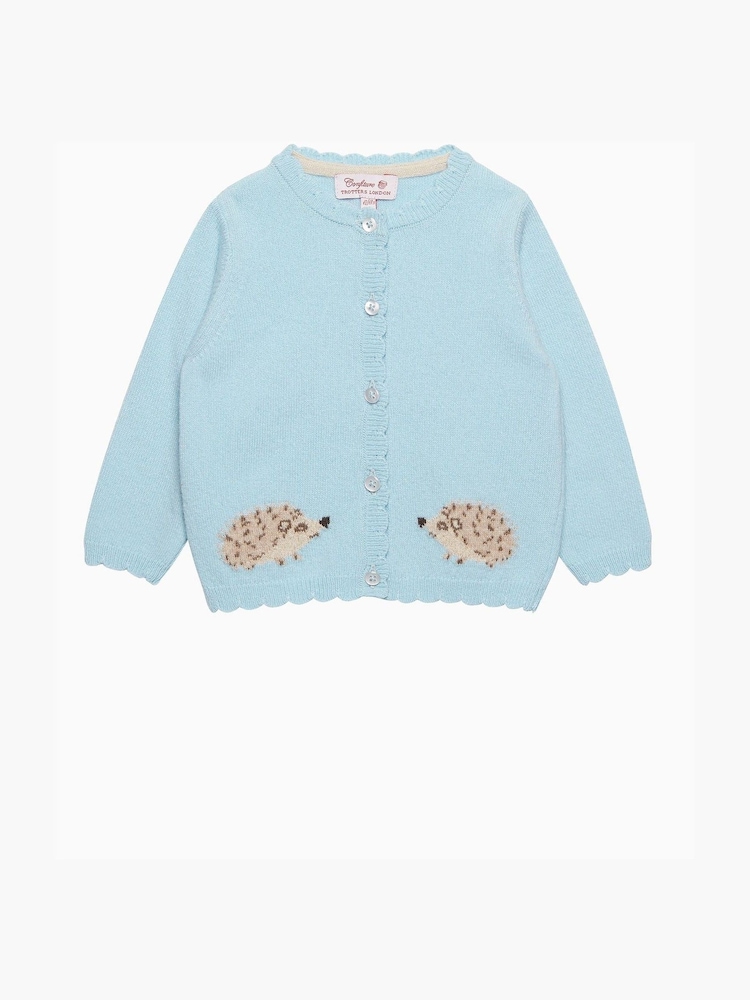 Trotters London Blue Hollie Hedgehog Cardigan - Image 1 of 3