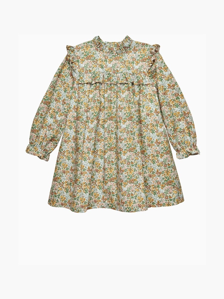 Trotters London Blue Liberty Print Pippa Floral Ruffle Dress - Image 1 of 3 Trotters London Blue Liberty Print Pippa Floral Ruffle Dress - Image 1 of 3