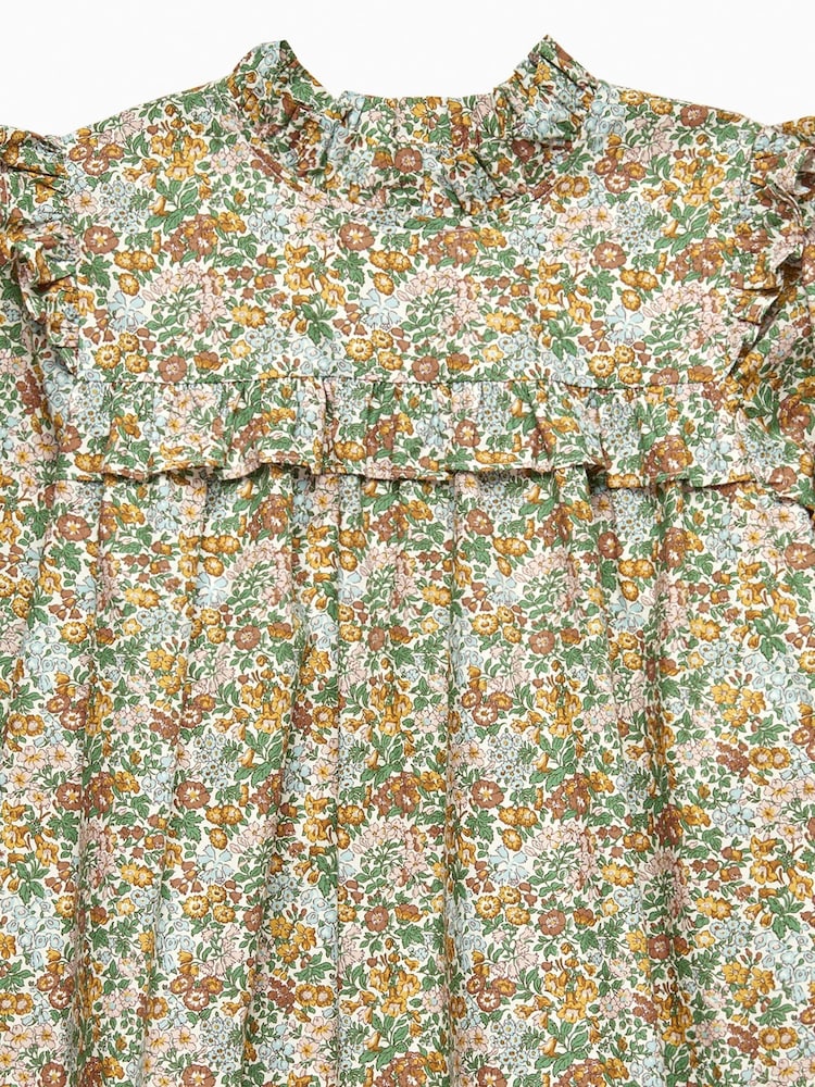 Trotters London Blue Liberty Print Pippa Floral Ruffle Dress - Image 3 of 3 Trotters London Blue Liberty Print Pippa Floral Ruffle Dress - Image 3 of 3