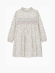 Trotters London Pink Edie Floral Frill Collar Dress - Image 1 of 3
