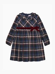 Trotters London Blue Bonnie Tartan Cotton Dress - Image 1 of 3