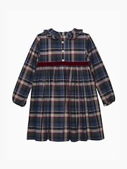 Trotters London Blue Bonnie Tartan Cotton Dress - Image 2 of 3