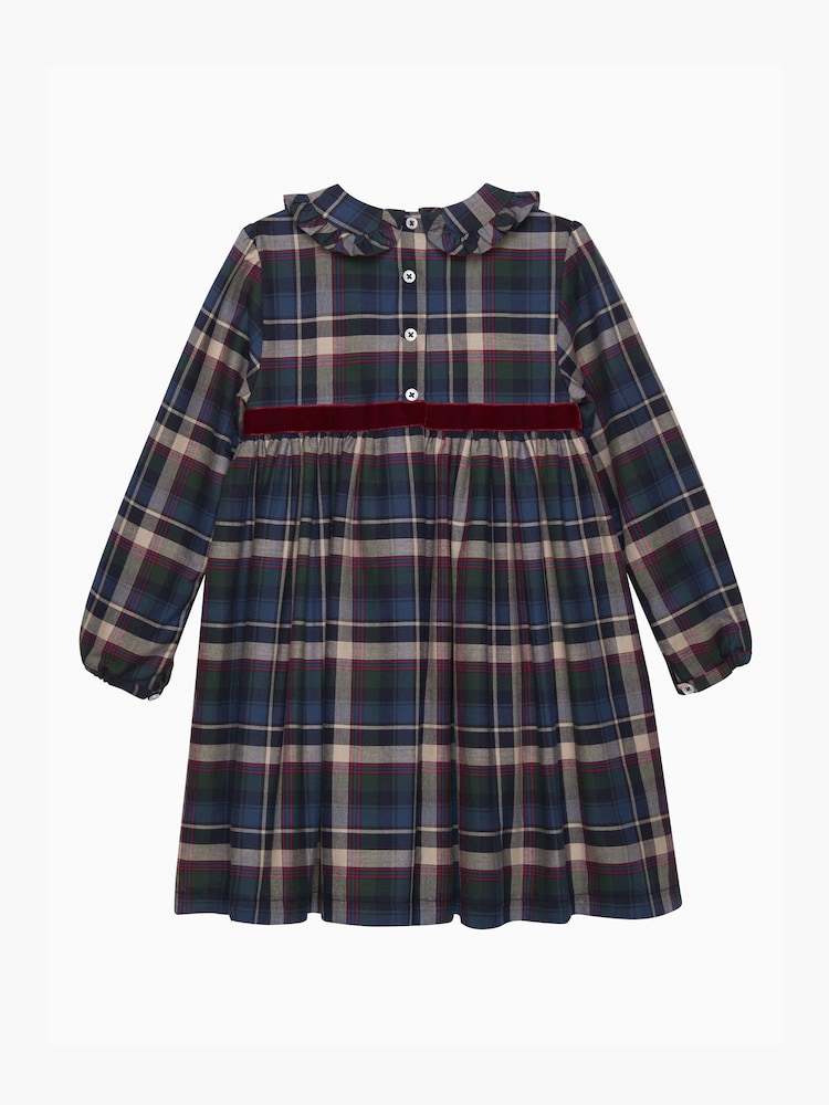 Trotters London Bonnie Kleid aus blauer Baumwolle mit Schottenkaros - Bild 2 von 3 Trotters London Bonnie Kleid aus blauer Baumwolle mit Schottenkaros - Bild 2 von 3