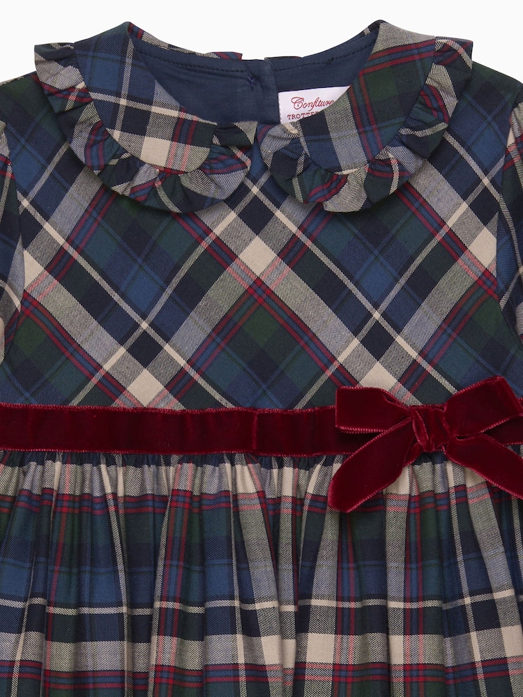 Trotters London Blue Bonnie Tartan Cotton Dress - Image 3 of 3