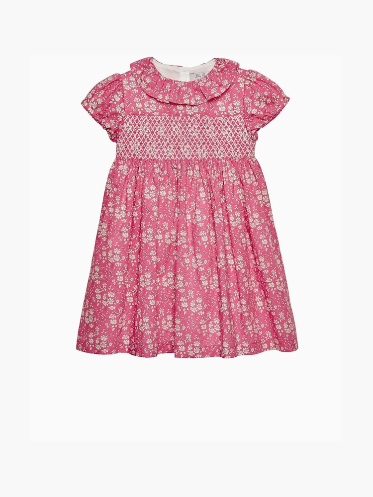Trotters London Pink Liberty Print Capel Floral Smocked Party Dress - Bild 2 von 4 Trotters London Pink Liberty Print Capel Floral Smocked Party Dress - Bild 2 von 4