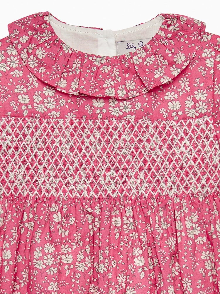 Trotters London Pink Liberty Print Capel Floral Smocked Party Dress - Bild 4 von 4 Trotters London Pink Liberty Print Capel Floral Smocked Party Dress - Bild 4 von 4