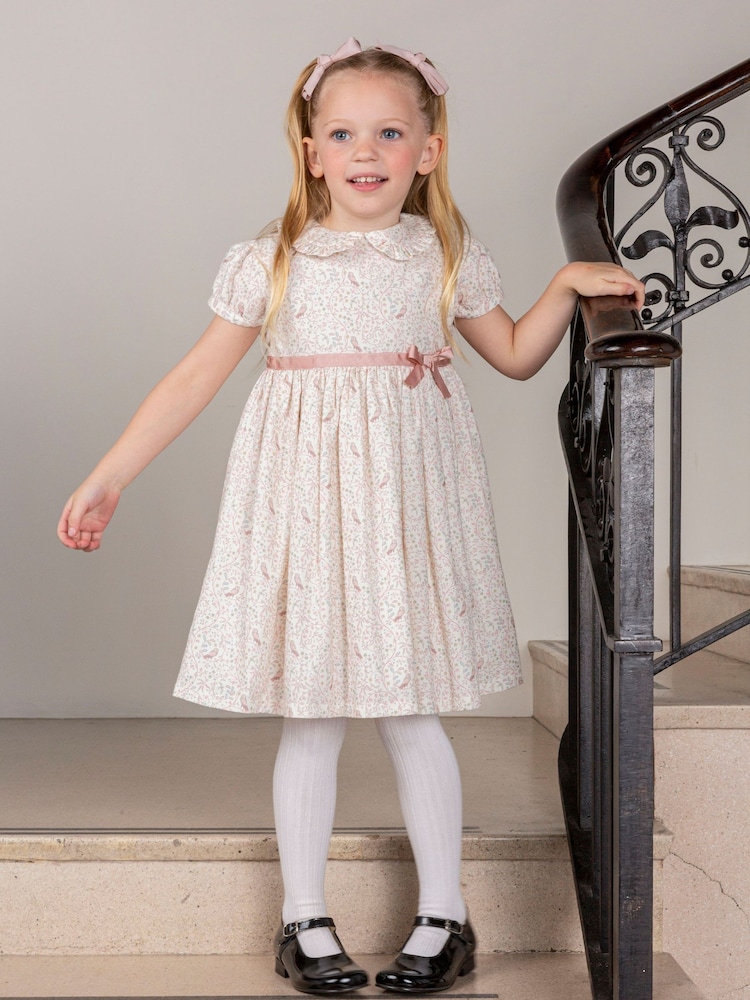 Trotters London Olivia Owl Cotton White Dress - Image 1 of 4 Trotters London Olivia Owl Cotton White Dress - Image 1 of 4