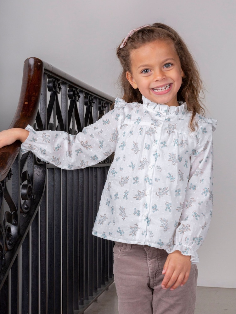 Trotters London Blue Frida Cotton Blouse - Image 2 of 5