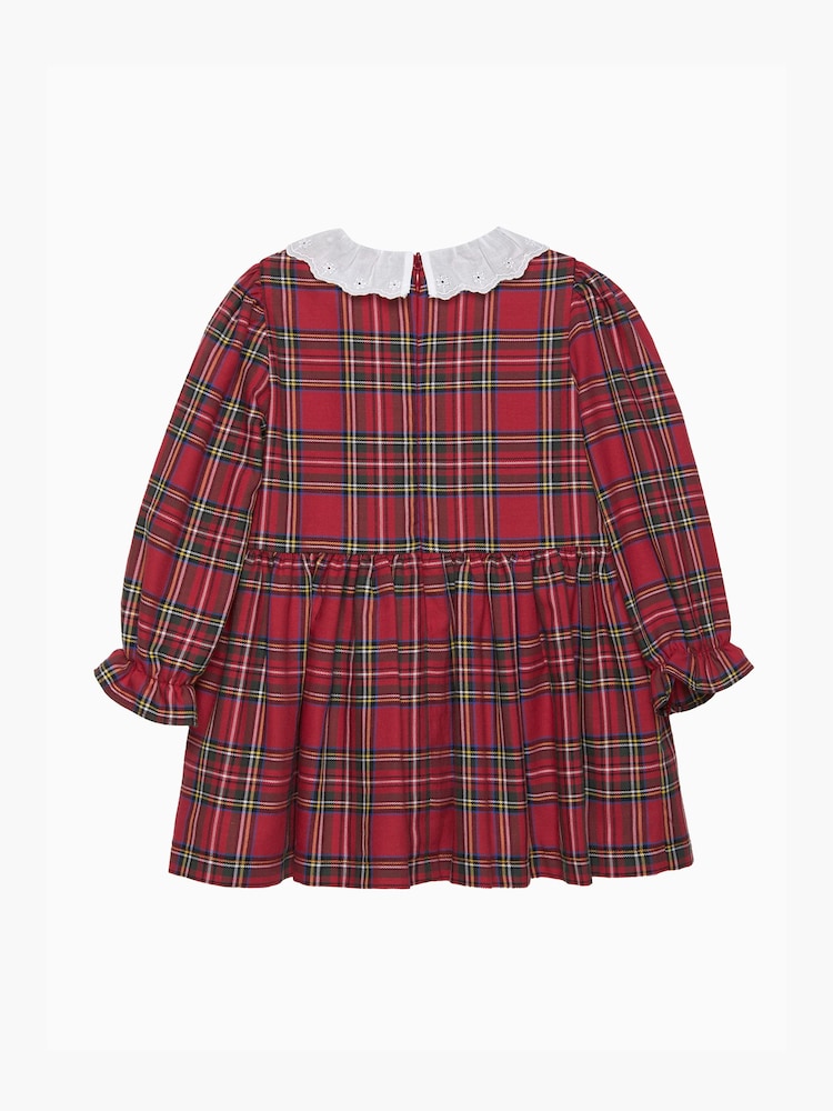 Trotters London Little Red Tabitha Willow Tartan 100% Cotton Dress - Image 2 of 3