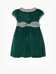 Trotters London Green Liberty Print Christmas Ragged Robin Velvet Party Dress - Image 2 of 3