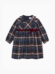 Trotters London Blue Little Bonnie Tartan 100% Cotton Dress - Image 1 of 3