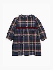 Trotters London Blue Little Bonnie Tartan 100% Cotton Dress - Image 2 of 3