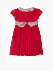 Trotters London Red Liberty Print Emma And Georgina Velvet Party Dress - Image 2 of 3