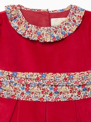 Trotters London Red Liberty Print Emma And Georgina Velvet Party Dress - Image 3 of 3