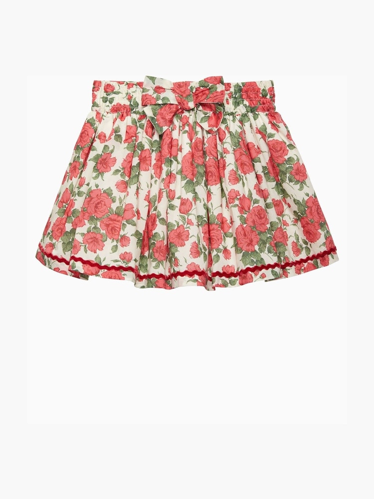 Trotters London Red Liberty Print 100% Cotton Carline Rose Skirt - Image 1 of 3