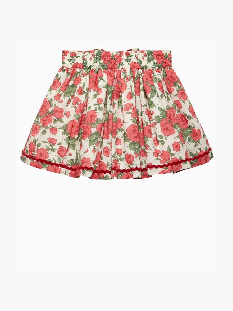 Trotters London Red Liberty Print 100% Cotton Carline Rose Skirt - Image 2 of 3