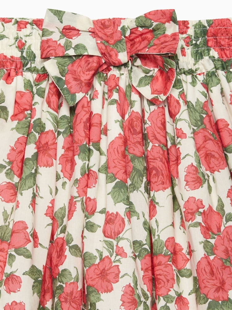 Trotters London Red Liberty Print 100% Cotton Carline Rose Skirt - Image 3 of 3