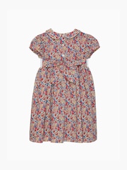 Trotters London Red Liberty Print Emma And Georgina Smocked Crown Dress - Image 2 of 3