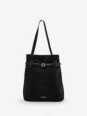 Manu Atelier Black Suede Leather Tote Du Jour Bag - Image 1 of 8
