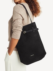 Manu Atelier Black Suede Leather Tote Du Jour Bag - Image 2 of 8