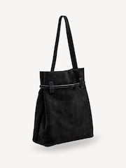 Manu Atelier Black Suede Leather Tote Du Jour Bag - Image 4 of 8