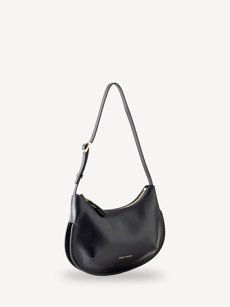 Manu Atelier Black Suede Leather Ilda Bag - Image 2 of 9