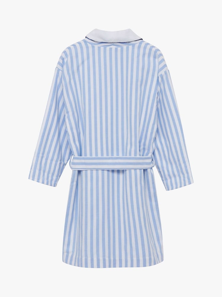 Trotters London Blue Stripe Felix 100% Cotton Bathrobe - Image 2 of 3