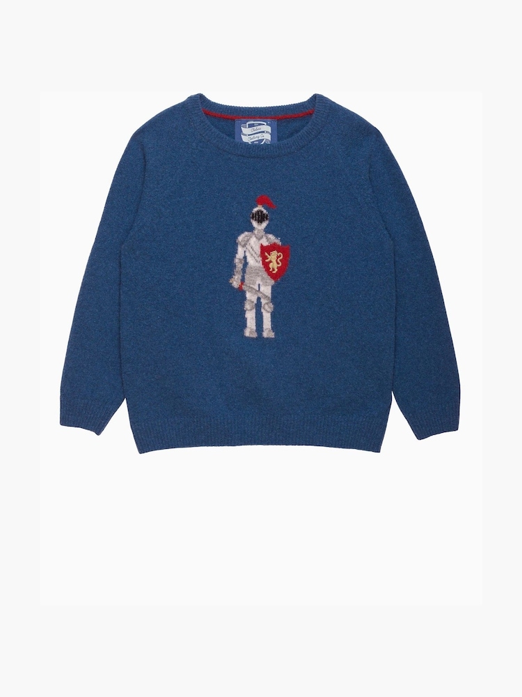 Trotters London Blue Marl Knight Jumper - Image 1 of 3 Trotters London Blue Marl Knight Jumper - Image 1 of 3