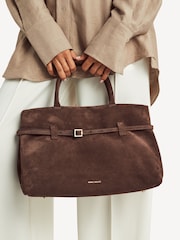 Manu Atelier Brown Suede Le Cambon 35 Handbag - Image 2 of 9