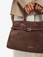 Manu Atelier Brown Suede Le Cambon 35 Handbag - Image 4 of 9