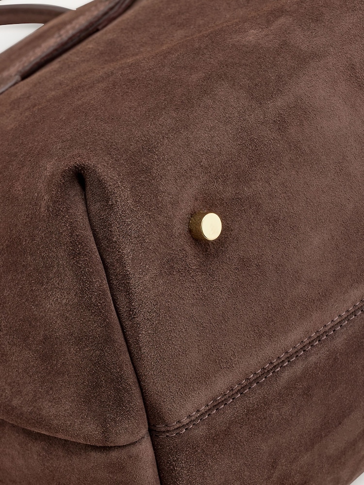 Manu Atelier Brown Suede Le Cambon 35 Handbag - Image 9 of 9