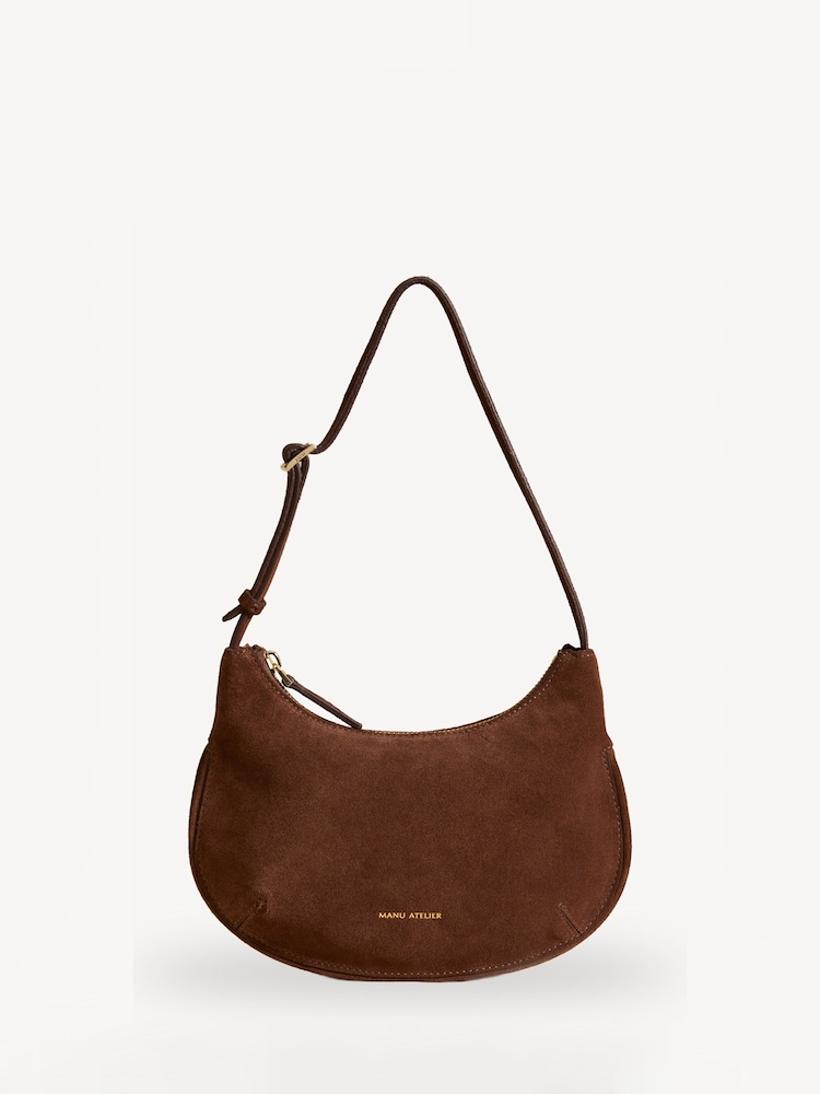 Manu Atelier Chocolate Suede Leather Ilda Bag - Image 1 of 4