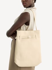 Manu Atelier Vanilla Suede Leather Tote Du Jour Bag - Image 2 of 6