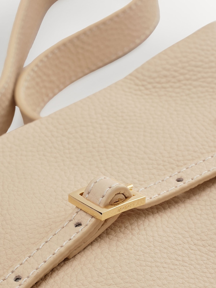 Manu Atelier Vanilla Suede Leather Tote Du Jour Bag - Image 6 of 6