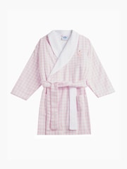 Trotters London Pale Pink Gingham Margot 100% Cotton Ballerina Bathrobe - Image 2 of 4