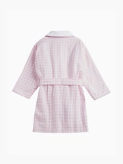 Trotters London Pale Pink Gingham Margot 100% Cotton Ballerina Bathrobe - Image 3 of 4
