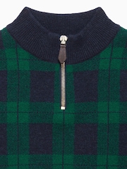 Trotters London Blue Tartan Donald Half Zip Jumper - Image 3 of 3