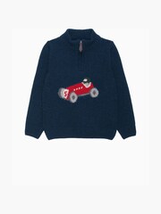 Trotters London Blue Marl Henry Half Zip Jumper - Image 1 of 1
