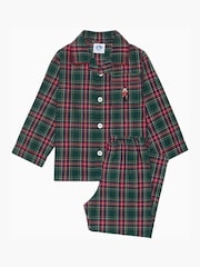 Trotters London Green Christmas Tartan Nutcracker 100% Cotton Pyjamas - Image 1 of 2