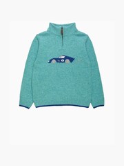 Trotters London Green Sebastian Car Half Zip Jumper - Image 1 of 1