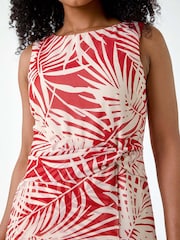 Roman Natural Leaf Midi Wrap Dress - Image 5 of 5