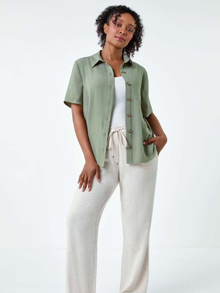 Roman Green Button Up Pocket Shirt - Image 2 of 5